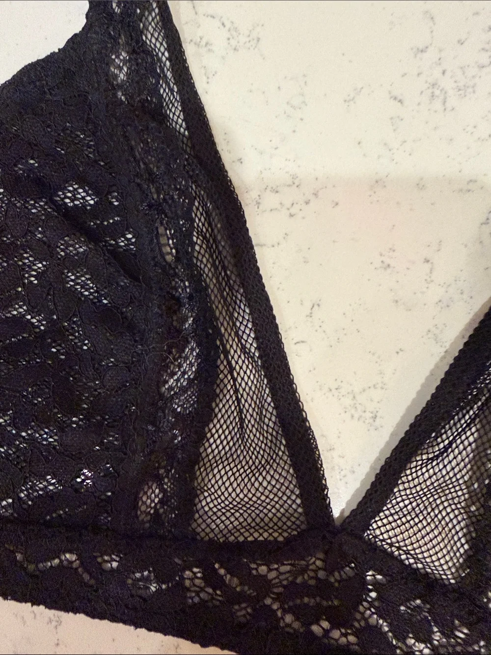 Urban Outfitters Delicate Black Lace Triangle Bralette Size L